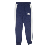 PUMA Mens Joggers Blue Tapered S W28 L29