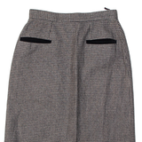 Womens Pencil Skirt Black Knee Length Wool Herringbone S