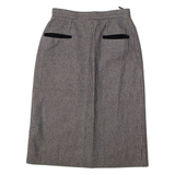 Womens Pencil Skirt Black Knee Length Wool Herringbone S