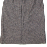 Womens Pencil Skirt Black Knee Length Wool Herringbone S