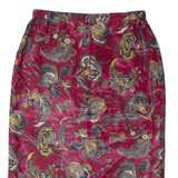CHALOU Womens Pencil Skirt Red Midi 90s Floral M