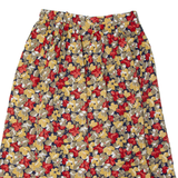 SYLBO ROCKE Womens A-Line Skirt Red Midi 90s Floral M