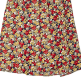 SYLBO ROCKE Womens A-Line Skirt Red Midi 90s Floral M