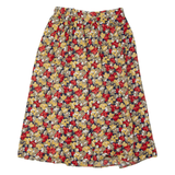SYLBO ROCKE Womens A-Line Skirt Red Midi 90s Floral M
