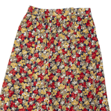SYLBO ROCKE Womens A-Line Skirt Red Midi 90s Floral M
