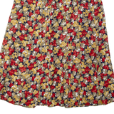 SYLBO ROCKE Womens A-Line Skirt Red Midi 90s Floral M