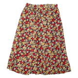 SYLBO ROCKE Womens A-Line Skirt Red Midi 90s Floral M