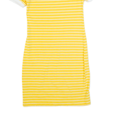 JACK WILLS Womens T-Shirt Dress Yellow Striped Short Sleeve Knee Length UK 6