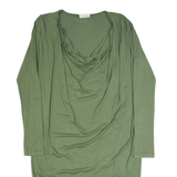 GANNI Oversized Womens Day Dress Green Long Sleeve Midi S