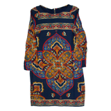 MASSIMO DUTTI Womens Day Dress Blue Paisley Long Sleeve Knee Length S