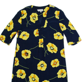 HOBBS LONDON Oversized Womens Day Dress Blue Floral Knee Length UK 6