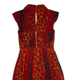 TED BAKER Womens Fit & Flare Dress Red Animal Print Sleeveless Knee Length XS