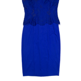 TED BAKER Womens Bodycon Dress Blue Sleeveless Midi XS