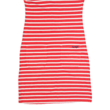 WEIRD FISH Womens T-Shirt Dress Red Striped Short Sleeve Knee Length UK 8