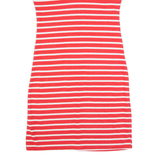 WEIRD FISH Womens T-Shirt Dress Red Striped Short Sleeve Knee Length UK 8
