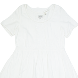 JACK WILLS Womens Day Dress White Short Sleeve Knee Length UK 12