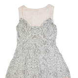 LAURA ASHLEY Occasion Womens Fit & Flare Dress Pink Silk Crazy Pattern UK 14