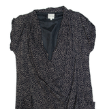 REISS Love Womens Shift Dress Black Animal Print Short Sleeve Knee Length UK 8