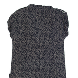 REISS Love Womens Shift Dress Black Animal Print Short Sleeve Knee Length UK 8