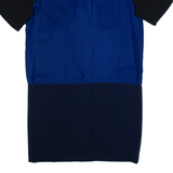 SANDRO Womens Day Dress Blue Silk Short Sleeve Knee Length M