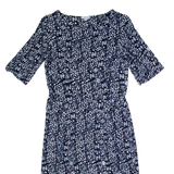 JIGSAW Womens Pencil Dress Blue Spotted Short Sleeve Midi XS