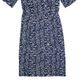 JIGSAW Womens Pencil Dress Blue Spotted Short Sleeve Midi XS