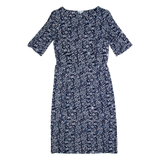 JIGSAW Womens Pencil Dress Blue Spotted Short Sleeve Midi XS