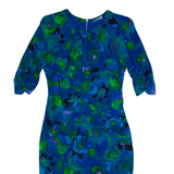 WHISTLES Womens Bodycon Dress Blue Silk Crazy Pattern Knee Length UK 8