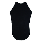 GANNI Womens T-Shirt Dress Black Long Sleeve Midi XL