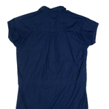TRESPASS Womens Shirt Dress Blue Short Sleeve Knee Length UK 14