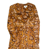 ALTUZARRA Womens Fit & Flare Dress Brown Animal Print Knee Length UK 8
