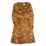 ALTUZARRA Womens Fit & Flare Dress Brown Animal Print Knee Length UK 8
