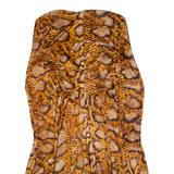 ALTUZARRA Womens Fit & Flare Dress Brown Animal Print Knee Length UK 8