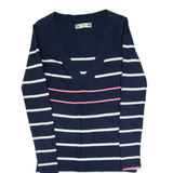 CREW CLOTHING Womens Jumper Dress Blue Striped Long Sleeve Midi UK 8