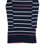 CREW CLOTHING Womens Jumper Dress Blue Striped Long Sleeve Midi UK 8