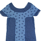 TOMMY HILFIGER Stars Womens Shift Dress Blue Short Sleeve Knee Length M