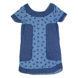 TOMMY HILFIGER Stars Womens Shift Dress Blue Short Sleeve Knee Length M