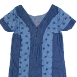 TOMMY HILFIGER Stars Womens Shift Dress Blue Short Sleeve Knee Length M