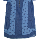 TOMMY HILFIGER Stars Womens Shift Dress Blue Short Sleeve Knee Length M