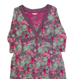 WHITE STUFF Womens A-Line Dress Pink Crazy Pattern Midi UK 14