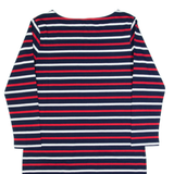 LAURA ASHLEY Womens T-Shirt Dress Blue Striped Long Sleeve Knee Length UK 10