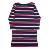LAURA ASHLEY Womens T-Shirt Dress Blue Striped Long Sleeve Knee Length UK 10