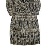 KAREN MILLEN Womens Pencil Dress Brown Crazy Pattern Knee Length UK 10