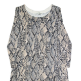 LAURA ASHLEY Womens Day Dress Grey Animal Print Long Sleeve Knee Length UK 12