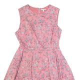 GAP Womens A-Line Dress Pink Floral Sleeveless Knee Length S