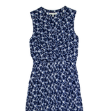 LAURA ASHLEY Womens Bodycon Dress Blue Crazy Pattern Sleeveless Midi UK 10