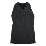 MAX MARA STUDIO Womens Day Dress Grey Long Sleeve Midi L