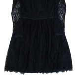 JUICY COUTURE Womens Skater Dress Black Lace Long Sleeve Knee Length XS