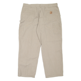 CARHARTT Carpenter Workwear Mens Jeans Beige Relaxed Tapered W40 L30