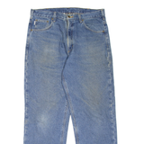 CARHARTT Blanket Lined Workwear Mens Jeans Blue Tapered Stone Wash W35 L32